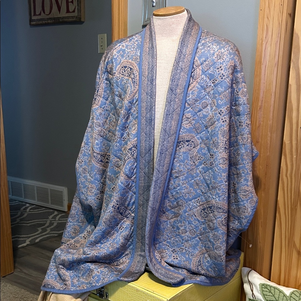 J. Jill Blue and Beige Paisley Wrap